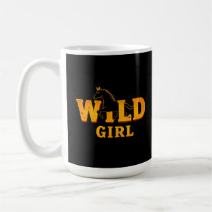 Pferd und 'Wild Girl'-Schild Kaffeetasse