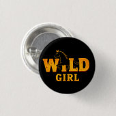 Pferd und "Wild Girl"-Zeichen Button (Vorne & Hinten)