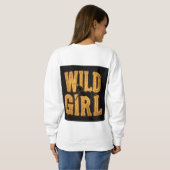 Pferd und "Wild Girl"-Zeichen Sweatshirt (Schwarz voll)