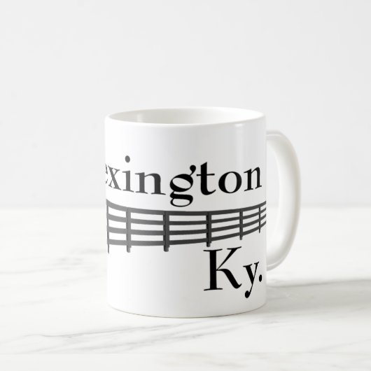 Pferd und Zaun Lexingtons Kentucky Kaffeetasse (VorderseiteRechts)