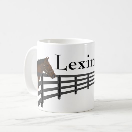 Pferd und Zaun Lexingtons Kentucky Kaffeetasse (Vorderseite Links)