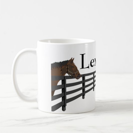 Pferd und Zaun Lexingtons Kentucky Kaffeetasse (Links)
