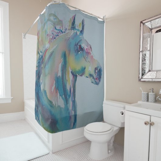 Pferd vieler Farben Duschvorhang (Beispiel)