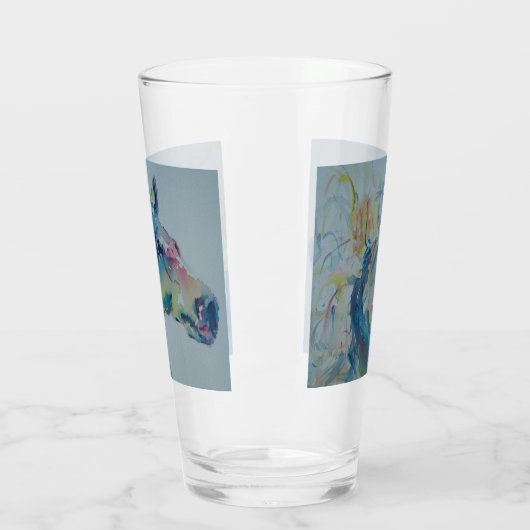 Pferd vieler Farben Glas (Links)
