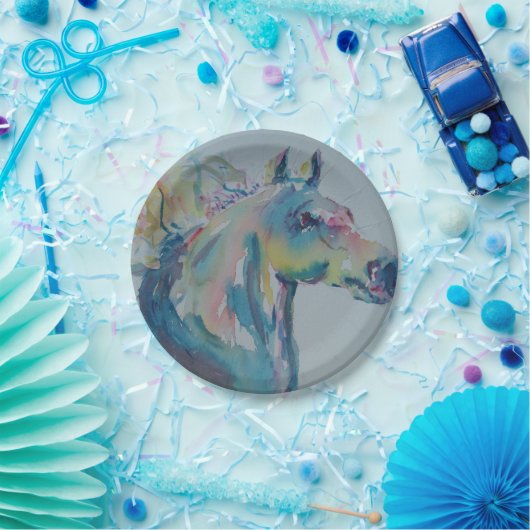 Pferd vieler Farben Pappteller (Party)