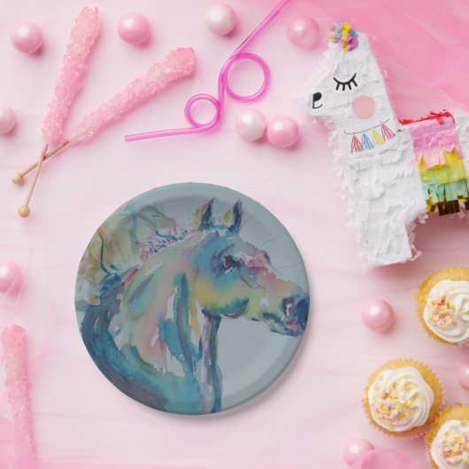 Pferd vieler Farben Pappteller (Party)