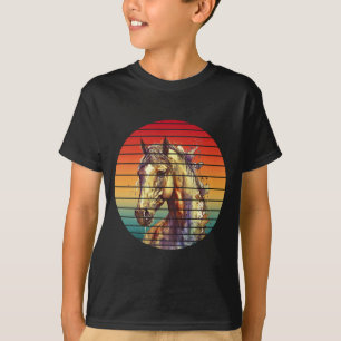 Pferd Vintage abstrakter Stil T-Shirt