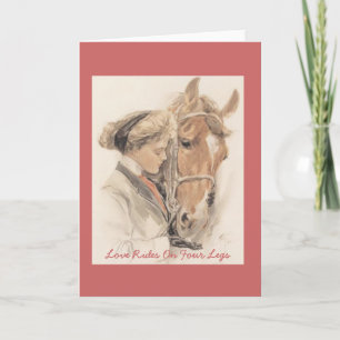 Pferd Vintage-Grußkarte Karte