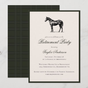 Pferd Vintage-Reitsport Elegante Ruhestandsfeier Einladung