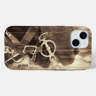Pferd Vintage Western Sepia Rustikales Holz Case-Mate iPhone Hülle