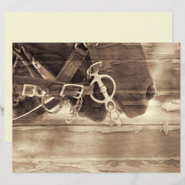 Pferd Vintager Western Sepia Rustikale Holzdekoupa