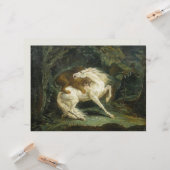 Pferd von einem Löwen angegriffen Karte (Vorderseite/Rückseite Beispiel)