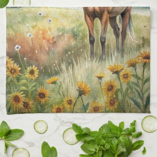 Pferd vor Ort Geschirrtuch (Gefaltet)