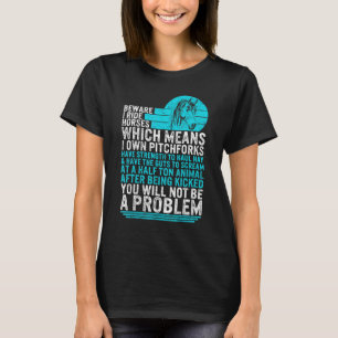 Pferd Vorsicht bei der Reitstour Girl Reiten Equ T-Shirt