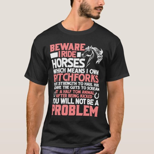 Pferd Vorsicht bei Pferden T-Shirt (Vorderseite)
