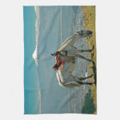 Pferd & Vulkan, Quito, Ecuador Geschirrtuch (Vertikal)