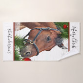 Pferd Weihnachten Niedlicher Pony Pferde Pferde Pf Badehandtuch (Badehandtuch)