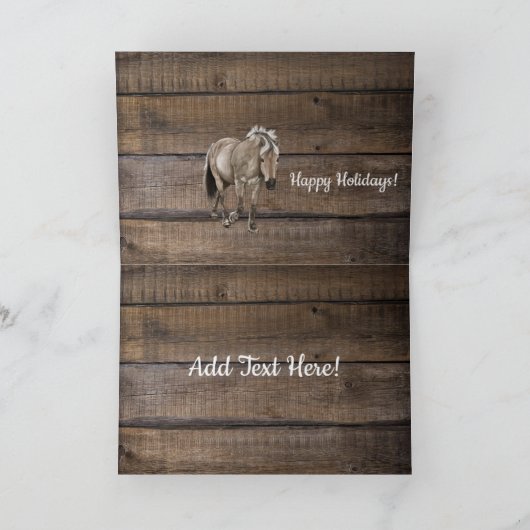 Pferd Weihnachten stabil Karte (Innenseite)