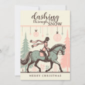 Pferd Weihnachtskarte Einladung (Vorderseite)