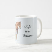 Pferd Weiß Blau Decke Kaffeetasse (VorderseiteRechts)