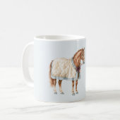 Pferd Weiß Blau Decke Kaffeetasse (Vorderseite Links)