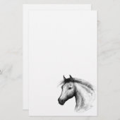 Pferd: Weiß Briefpapier (Vorne/Hinten)