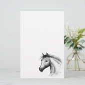 Pferd: Weiß Briefpapier (Stehend Vorderseite)