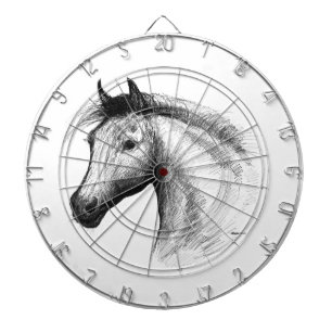 Pferd: Weiß Dartscheibe