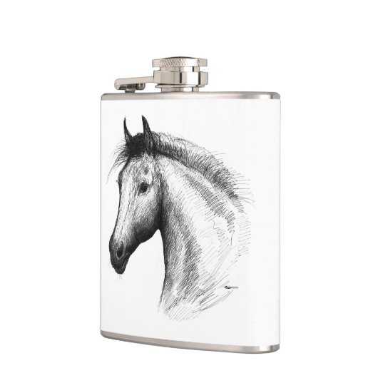 Pferd: Weiß Flachmann (Links)