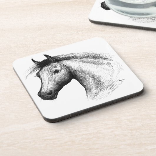 Pferd: Weiß Getränkeuntersetzer (Linke Seite)