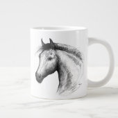 Pferd: Weiß Jumbo-Tasse (Rechts)