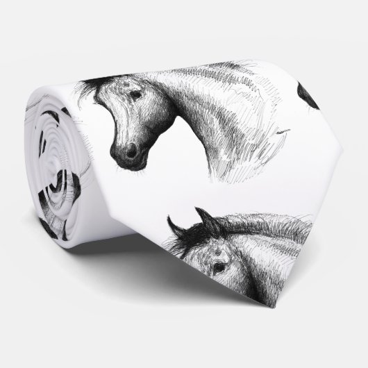 Pferd: Weiß Krawatte (Gerollt)