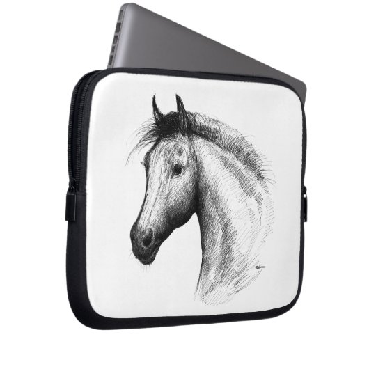 Pferd: Weiß Laptopschutzhülle (Vorne Rechts)