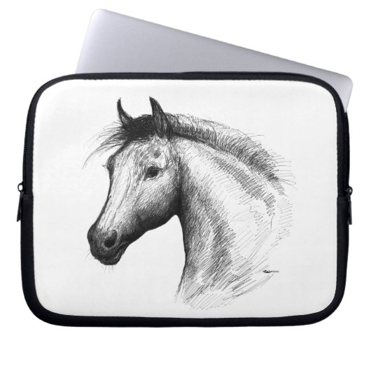 Pferd: Weiß Laptopschutzhülle (Vorderseite)