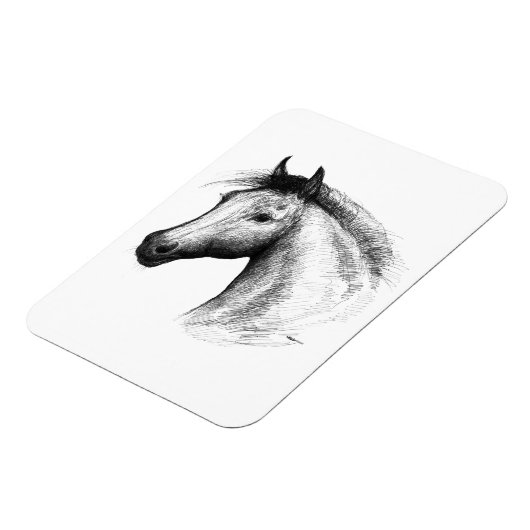 Pferd: Weiß Magnet (Linke Seite)