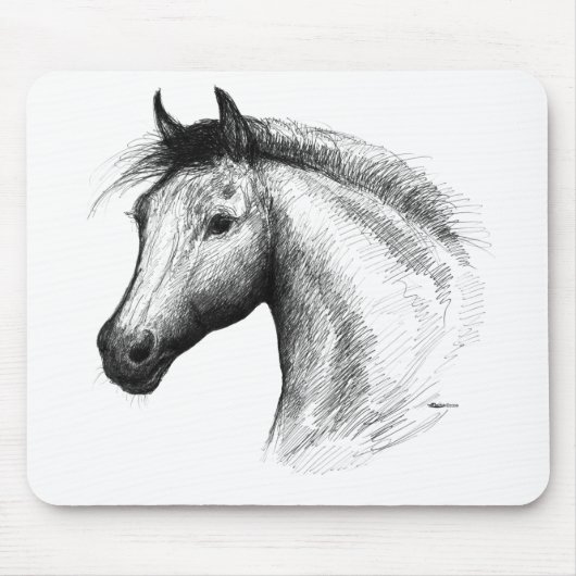 Pferd: Weiß Mousepad (Vorne)
