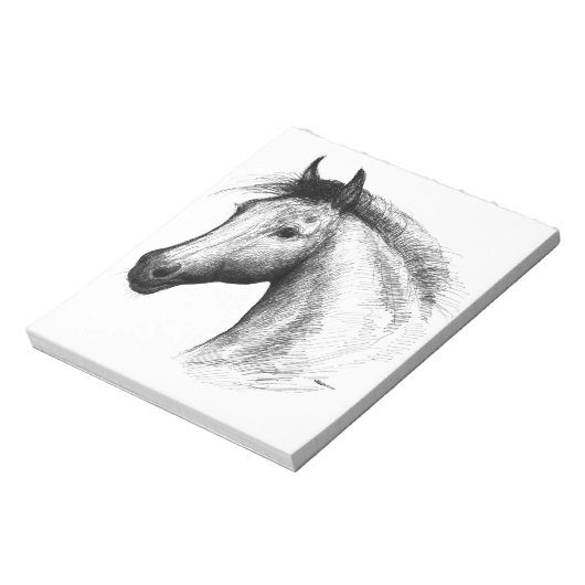 Pferd: Weiß Notizblock (Rotiert)