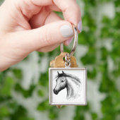 Pferd: Weiß Schlüsselanhänger (Hand)