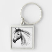Pferd: Weiß Schlüsselanhänger (Vorne)