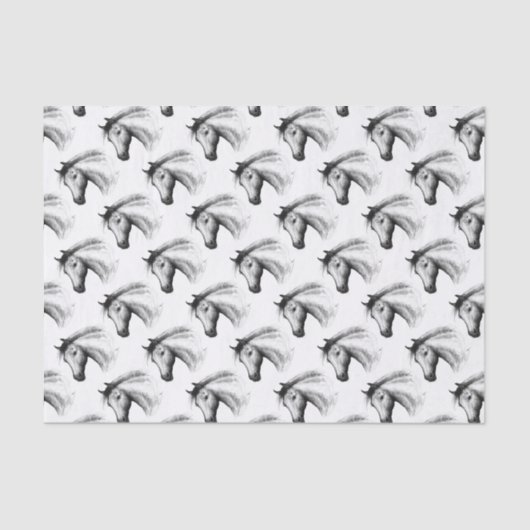 Pferd:  Weiß Seidenpapier (Vorderseite)