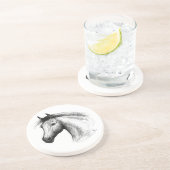 Pferd: Weiß Untersetzer (Seite)