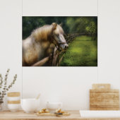 Pferd - Weißer Hengst Poster (Küche)