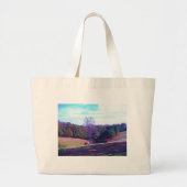 Pferd weit weg in einem Lila Feld Jumbo Stoffbeutel (Vorne)