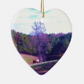 Pferd weit weg in einem Lila Feld Keramikornament (Rechts)