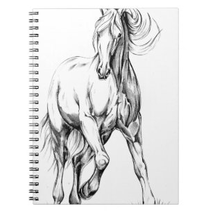 Pferd, welches die Skizzekunst handgemacht Notizblock