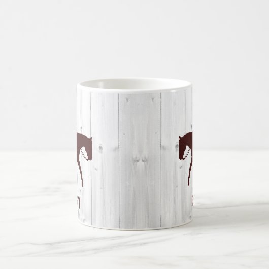 Pferd Western Horseback Woman Holz Personalisiert Kaffeetasse (Mittel)
