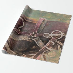 Pferd Western Rustikal Landhausstil Vintage Kunst Geschenkpapier