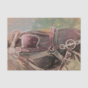 Pferd Western Rustikal Landhausstil Vintage Kunst Seidenpapier