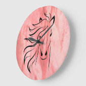 Pferd Wild Mane Erdbeere Roan Große Wanduhr (Winkel)