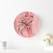 Pferd Wild Mane Erdbeere Roan Große Wanduhr (Zuhause)